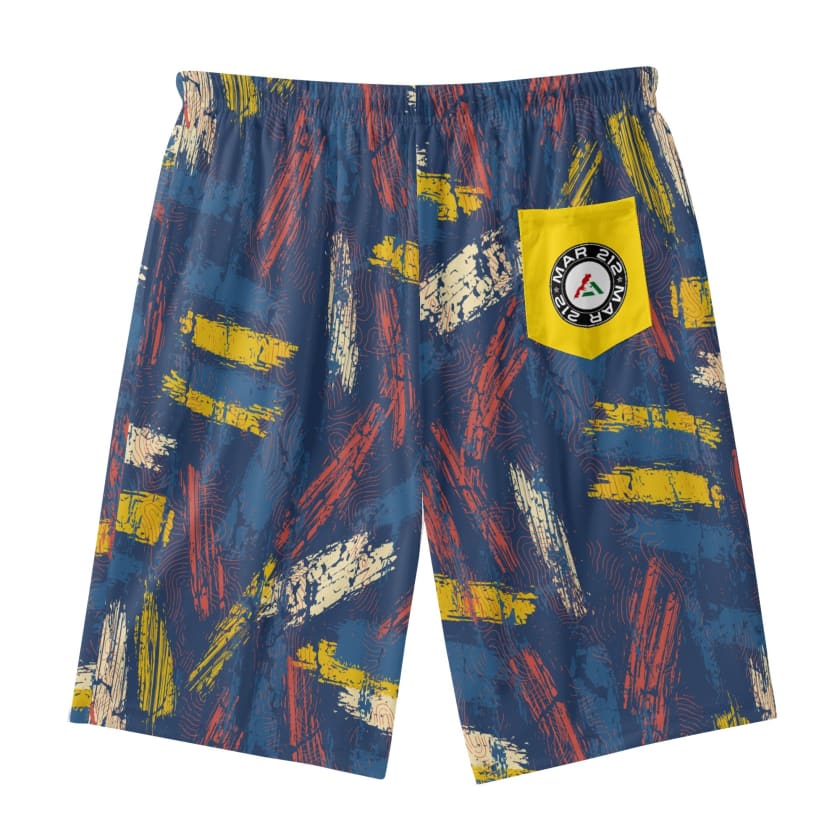 Short de plage MAR212 hawaïen léger pour hommes
