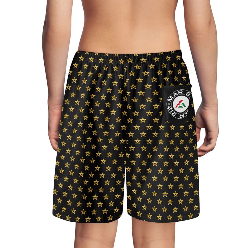 Short de plage MoroccoStar noir pour enfant
