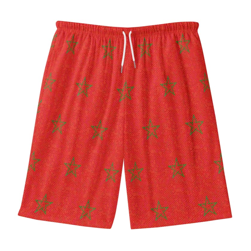Short de plage MorocoStar hawaïen léger pour hommes