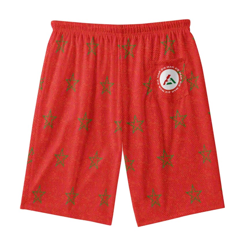 Short de plage MorocoStar hawaïen léger pour hommes
