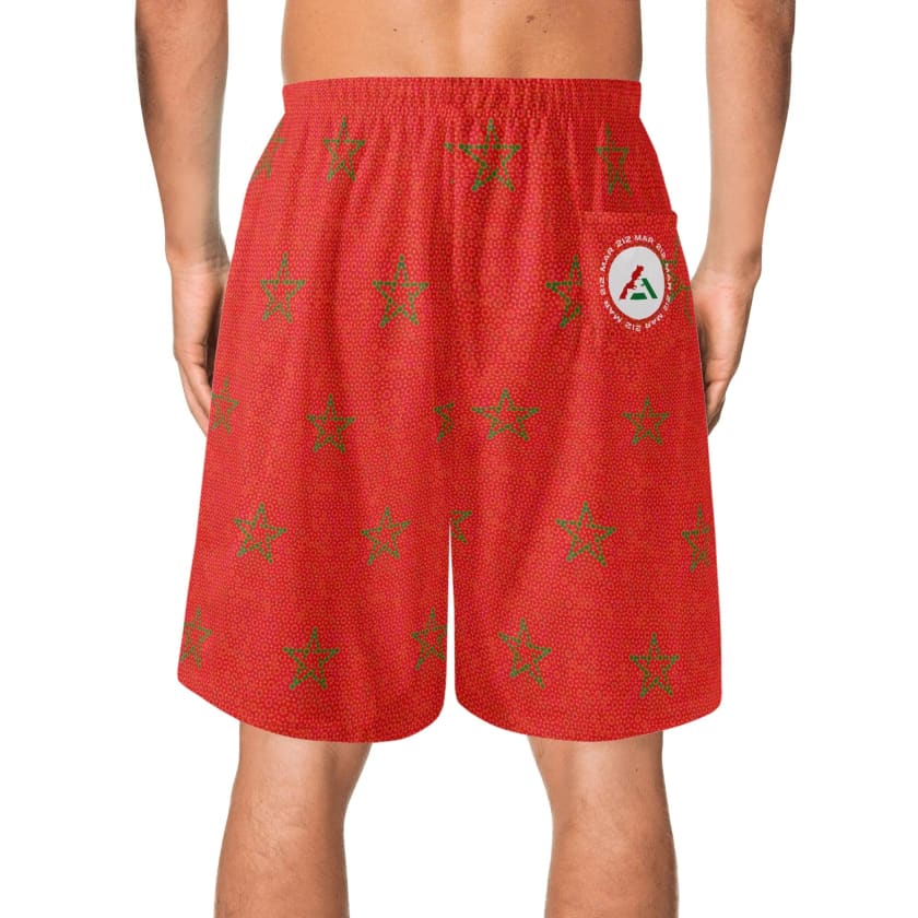 Short de plage MorocoStar hawaïen léger pour hommes