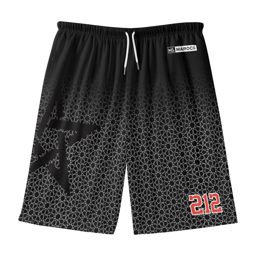Short de Ville/Football Maroc noir pour hommes 212