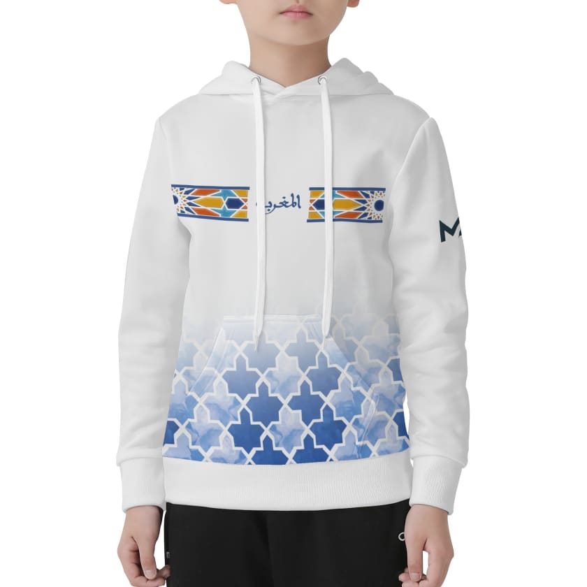 Sweat à capuche Blanc Maroc supporter Dima maghrib pour