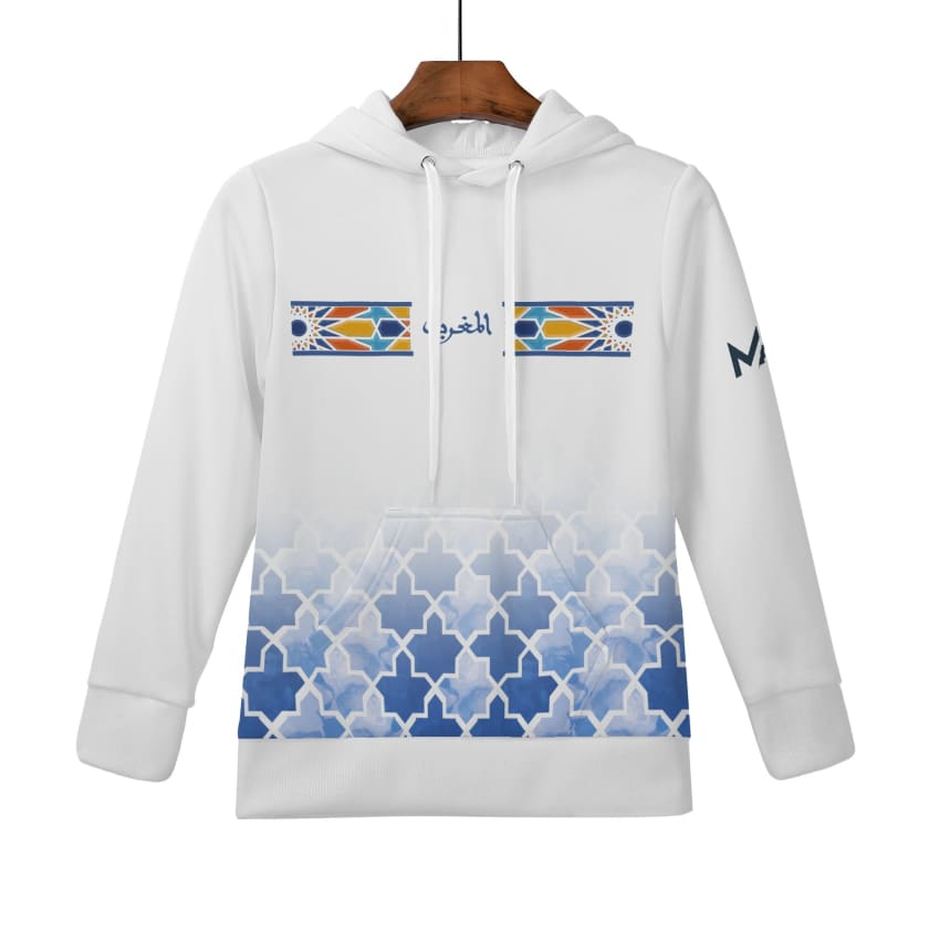 Sweat à capuche Blanc Maroc supporter Dima maghrib pour