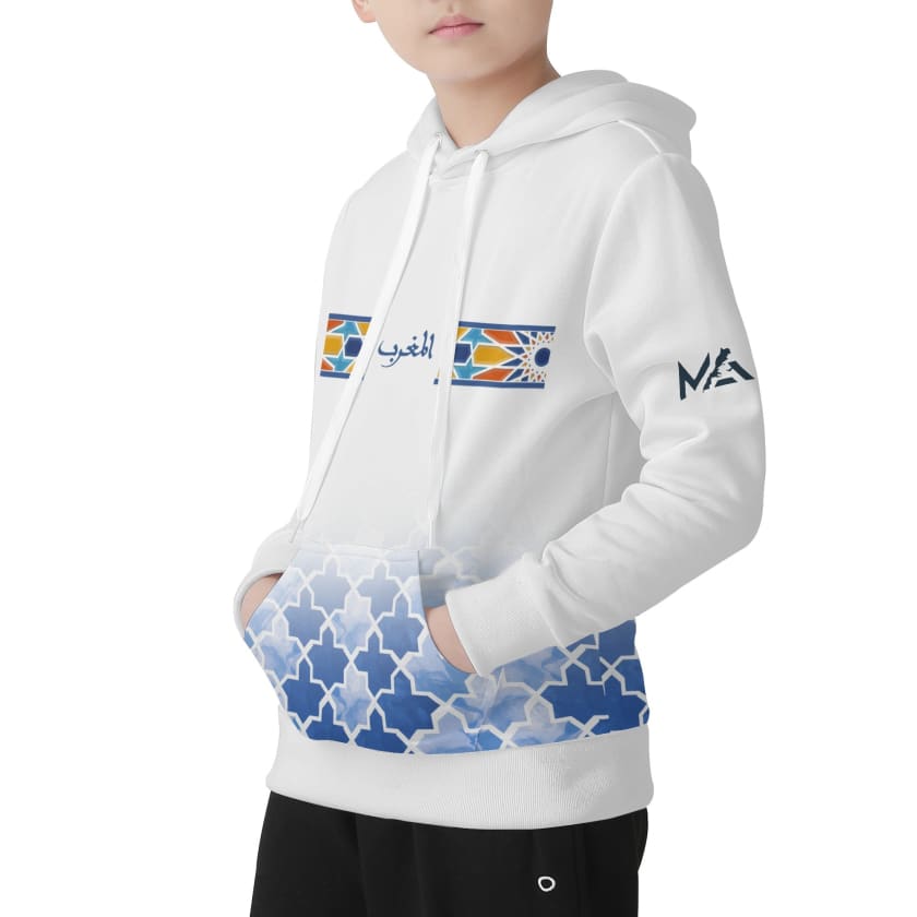 Sweat à capuche Blanc Maroc supporter Dima maghrib pour