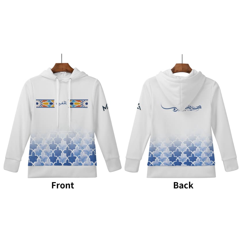 Sweat à capuche Blanc Maroc supporter Dima maghrib pour