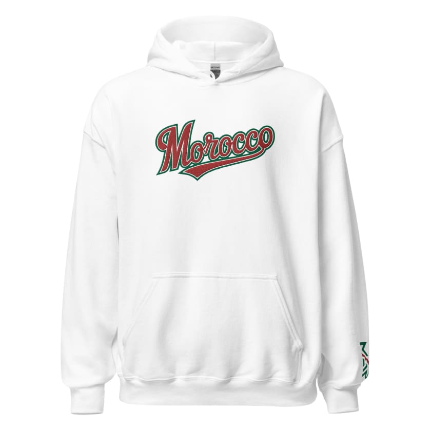 Sweat à capuche Blanc Morocco brodé MAR
