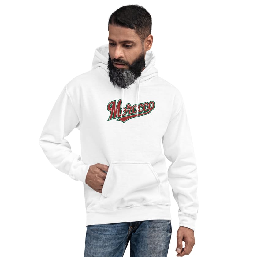 Sweat à capuche Blanc Morocco brodé MAR
