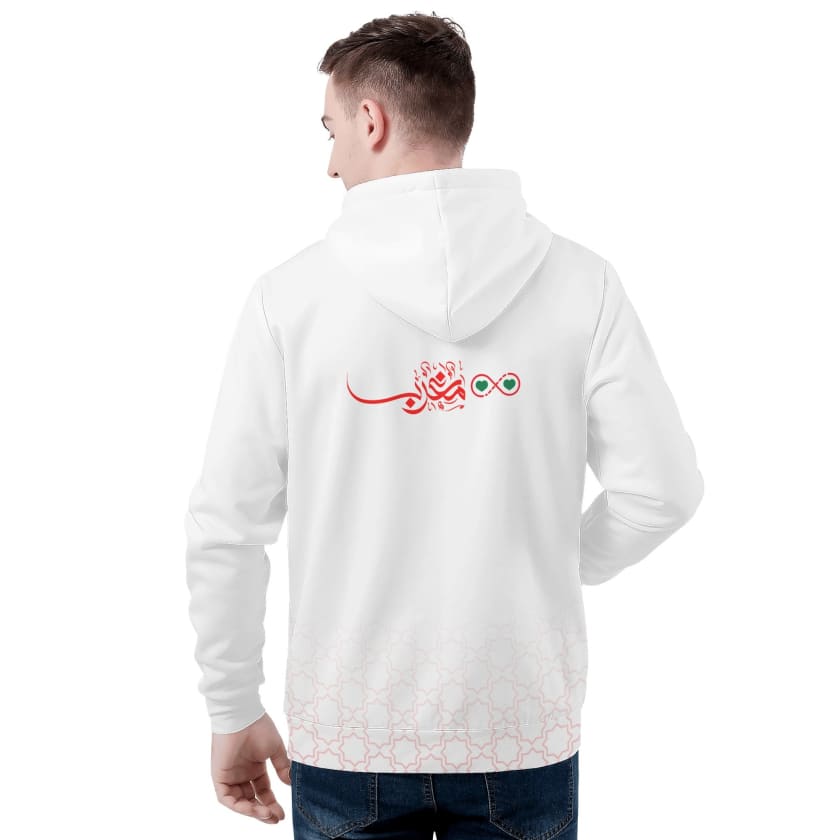 Sweat à capuche Blanc سبوعة ورجالة Calligraphie Arabe