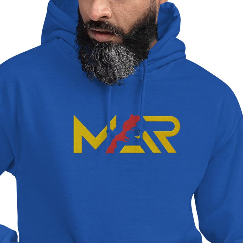 Sweat à capuche bleu MAR brodé