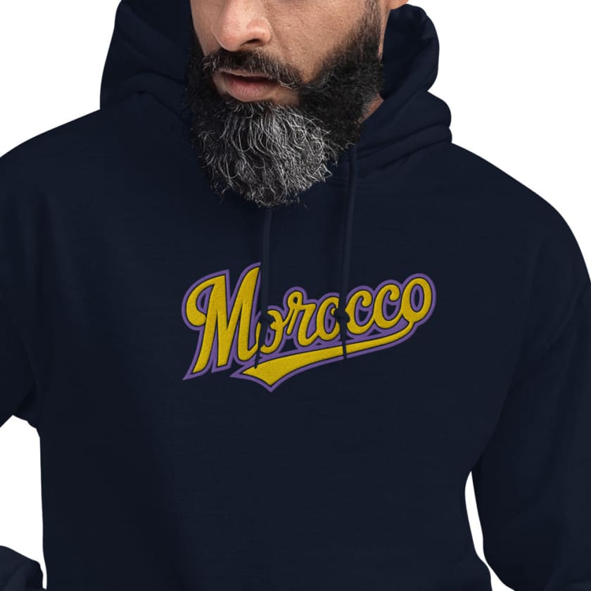 Sweat à capuche bleu roi Morocco brodé MAR