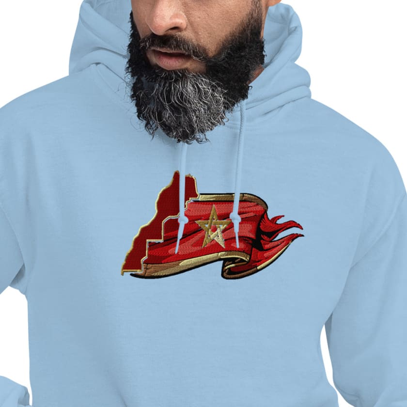 Sweat à capuche Carte drapeau Morocco design Brodé