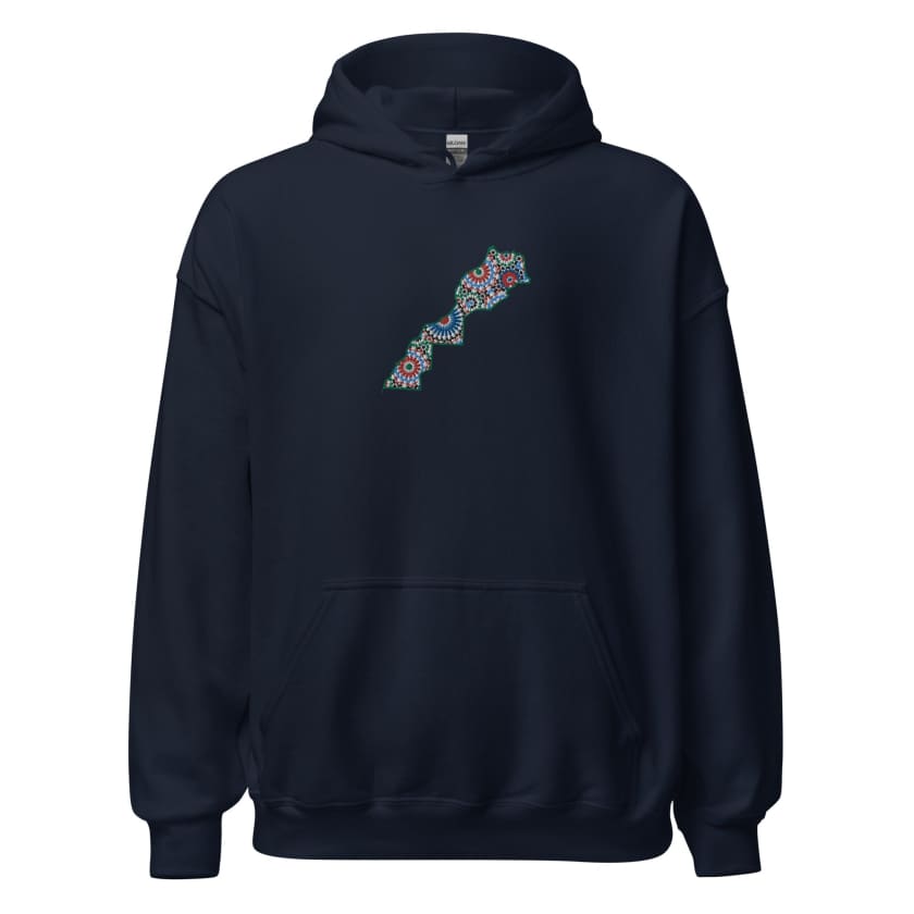 Sweat à capuche Carte Maroc Fragzellige brodé