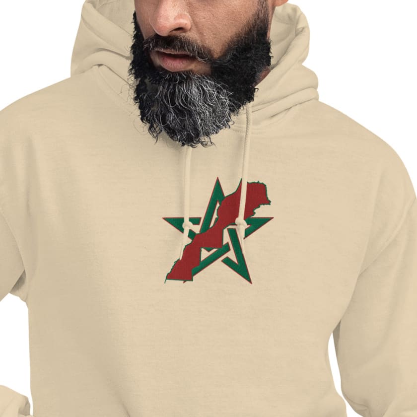 Sweat à capuche Étoile Carte du Maroc brodé