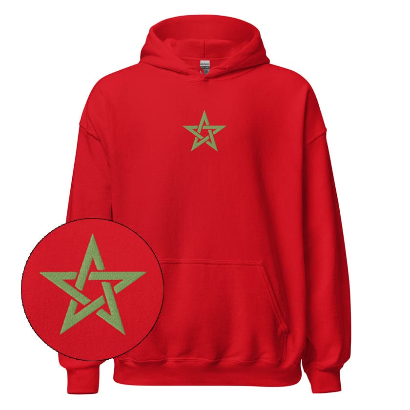 Sweat à capuche étoile Maroc verte Brodé