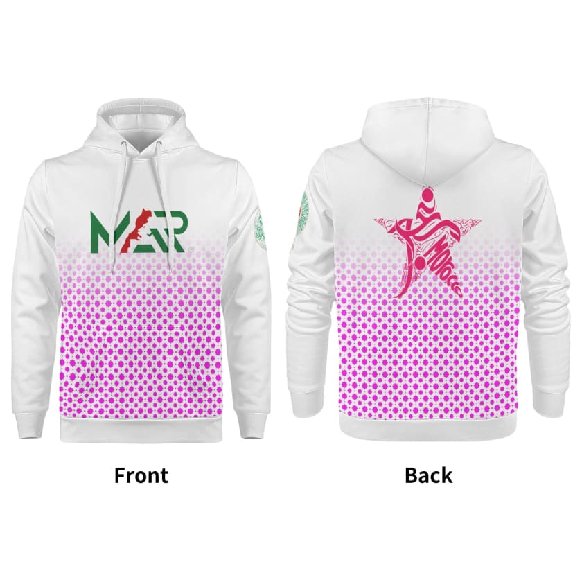 Sweat à capuche Maillot Maroc Blanc logo MAR