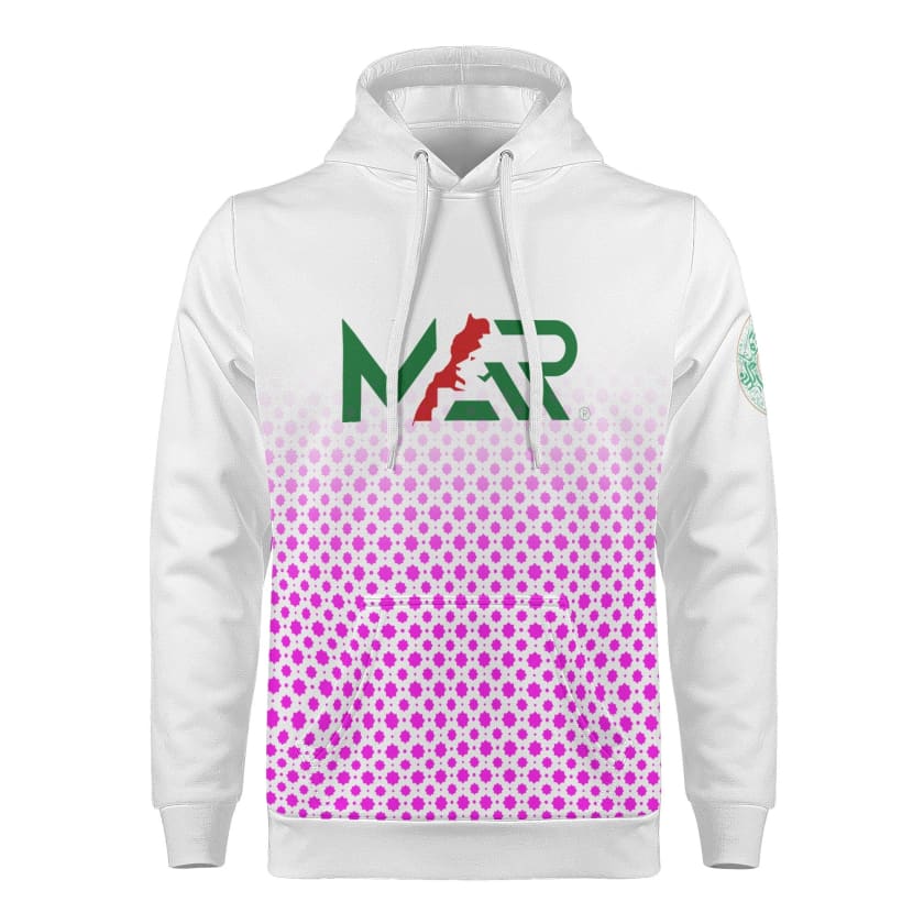 Sweat à capuche Maillot Maroc Blanc logo MAR