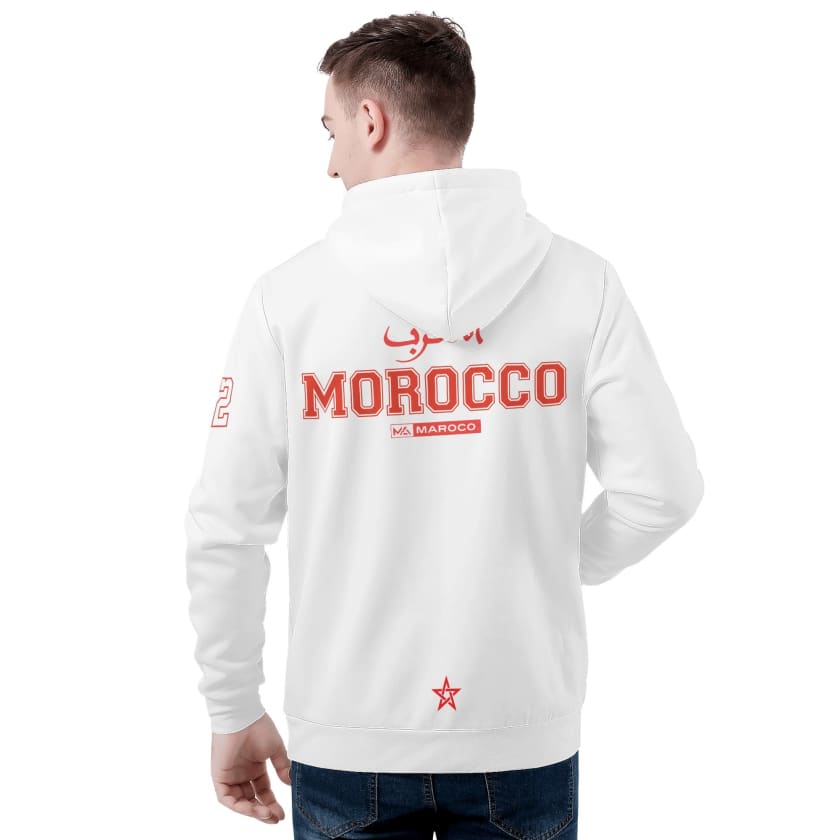 Sweat à capuche Maillot Maroc foot suporter Marocain fier
