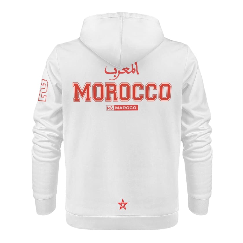 Sweat à capuche Maillot Maroc foot suporter Marocain fier