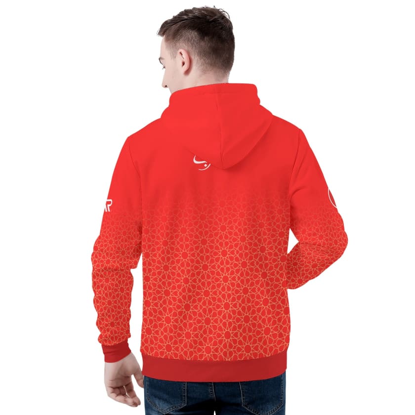 Sweat à capuche Maillot Maroc Gold Rouge Mosaïque TFTMOROCCO