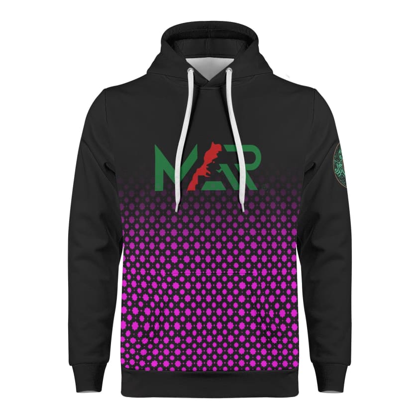 Sweat à capuche Maillot Maroc Noir logo MAR