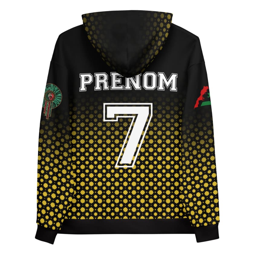 Sweat à Capuche Maillot Maroc personnalisé prénom