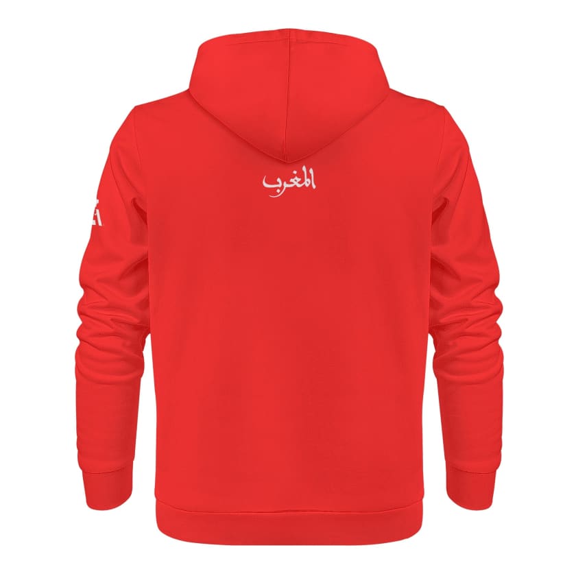 Sweat à capuche Maillot Maroc Rouge bande verte unisexe