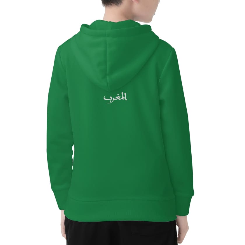 Sweat à Capuche Maillot Maroc vert M212 enfant Unisexe