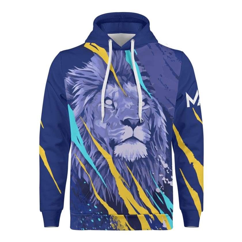 Sweat à Capuche MAR Bleu Roi Wise Lion