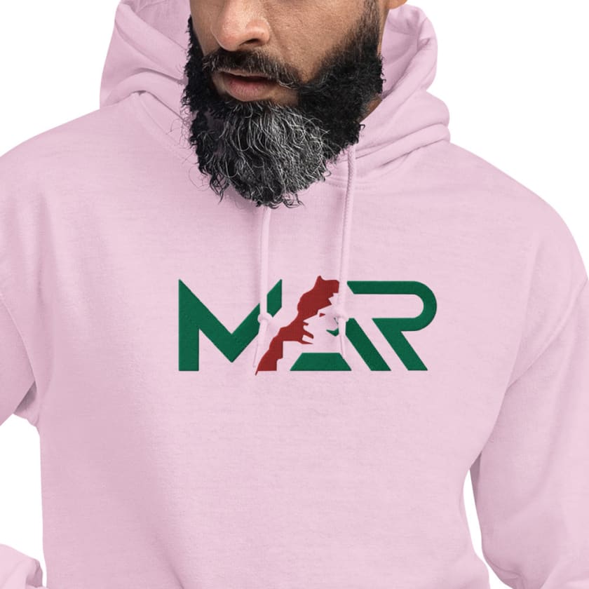 Sweat à capuche MAR brodé rose