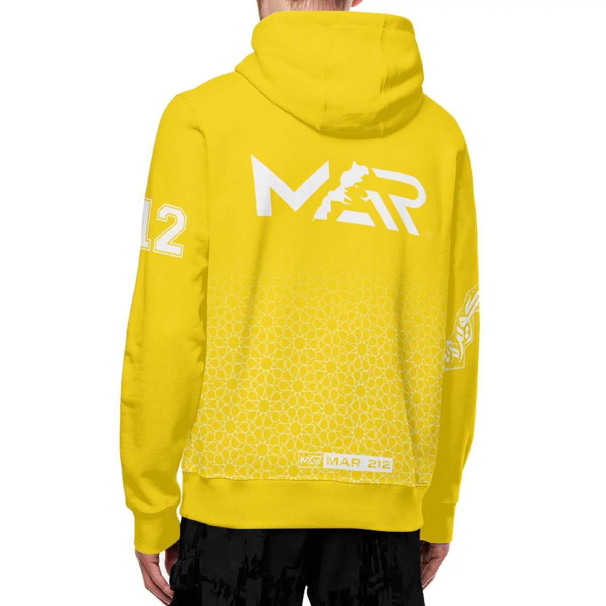 Sweat à capuche MAR à col roulé Streetwear Jaune