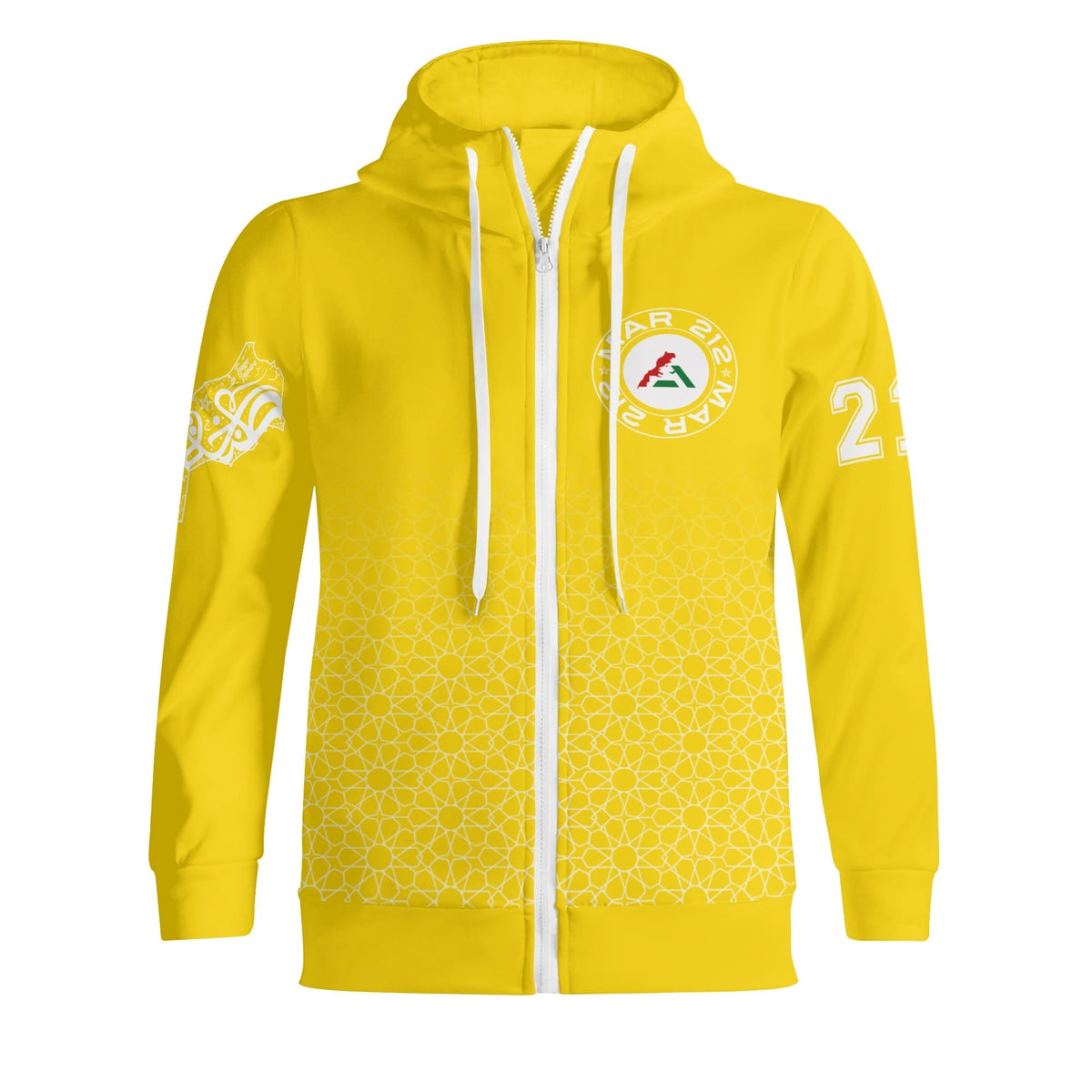 Sweat à capuche MAR à col roulé Streetwear Jaune