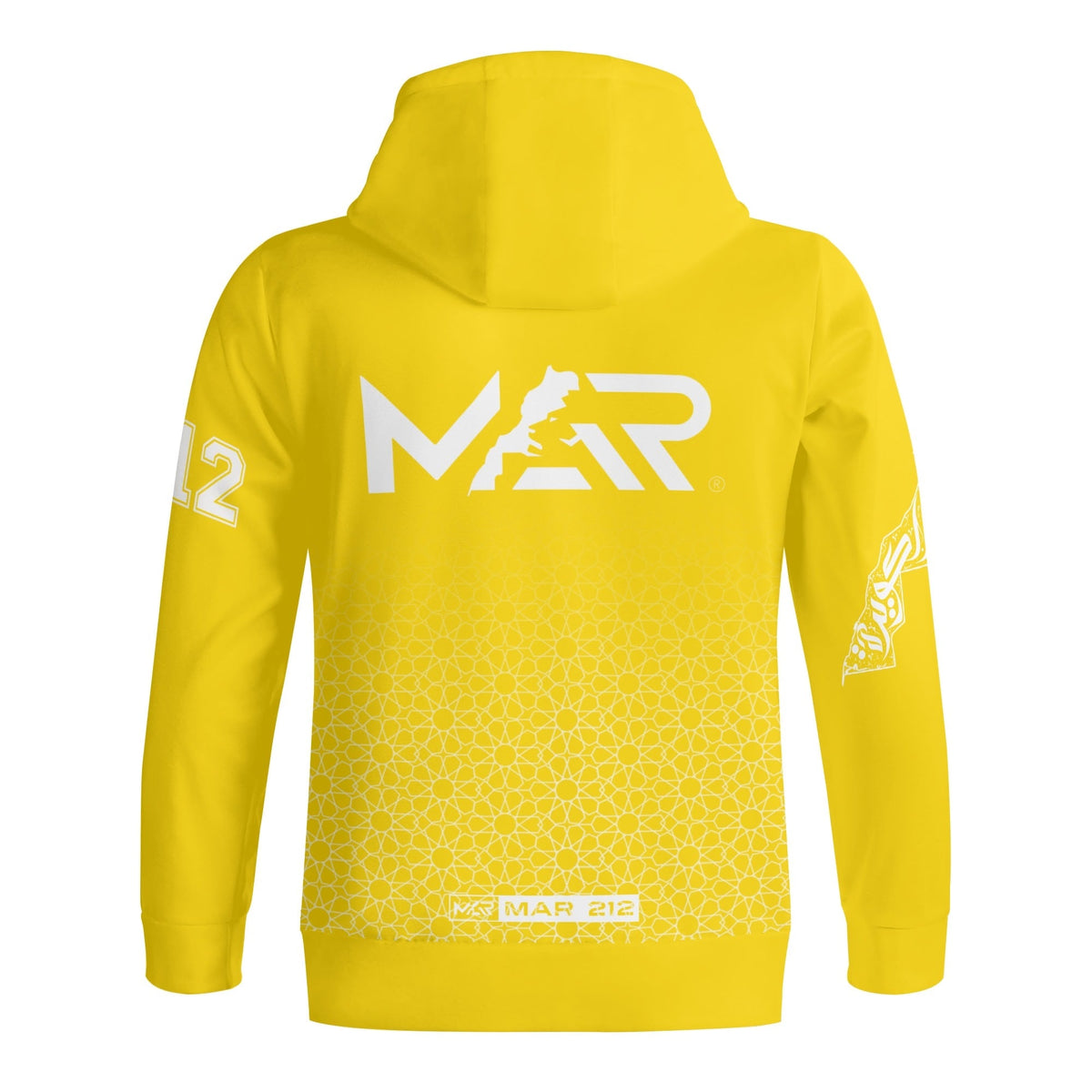 Sweat à capuche MAR à col roulé Streetwear Jaune