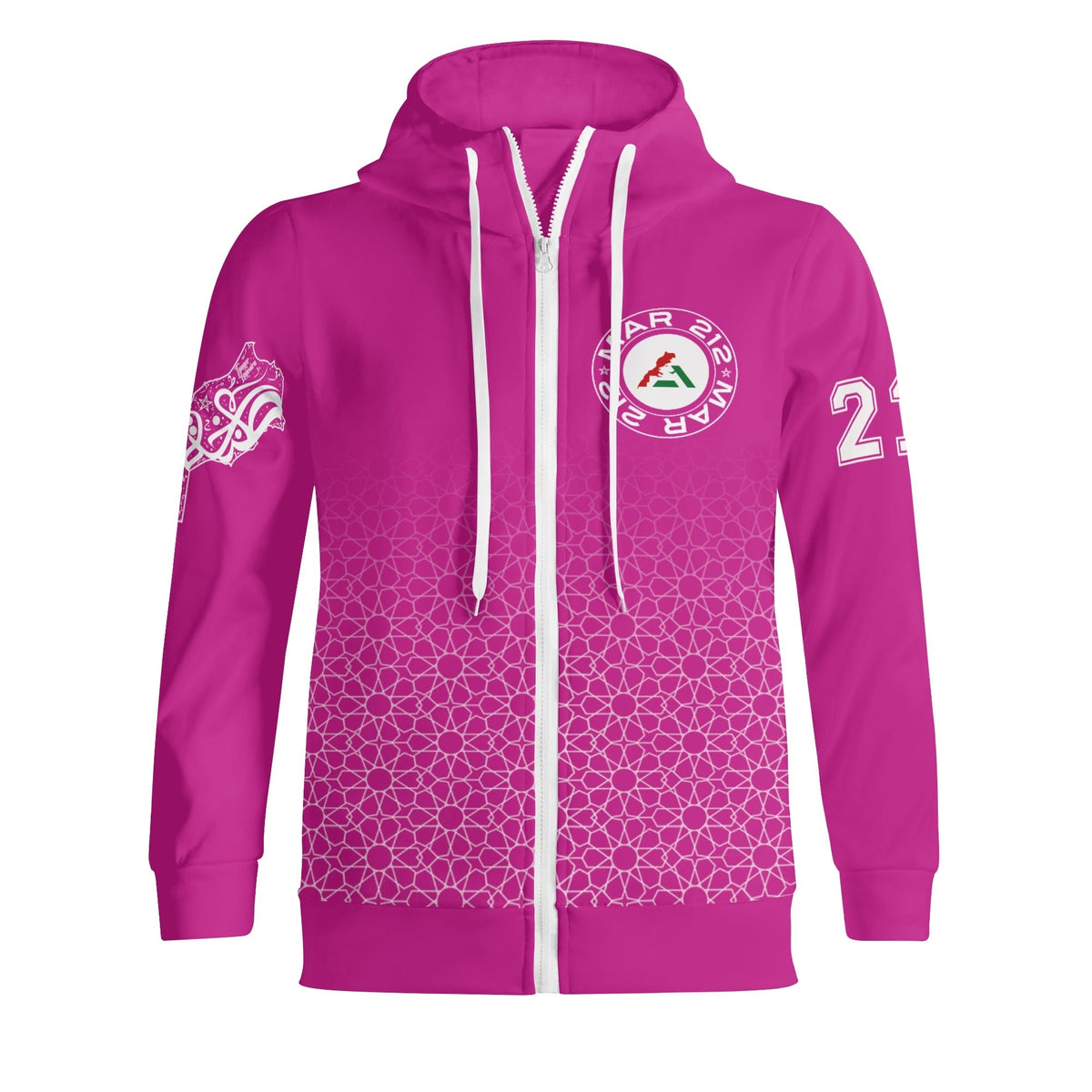 Sweat à capuche MAR à col roulé Streetwear Rose