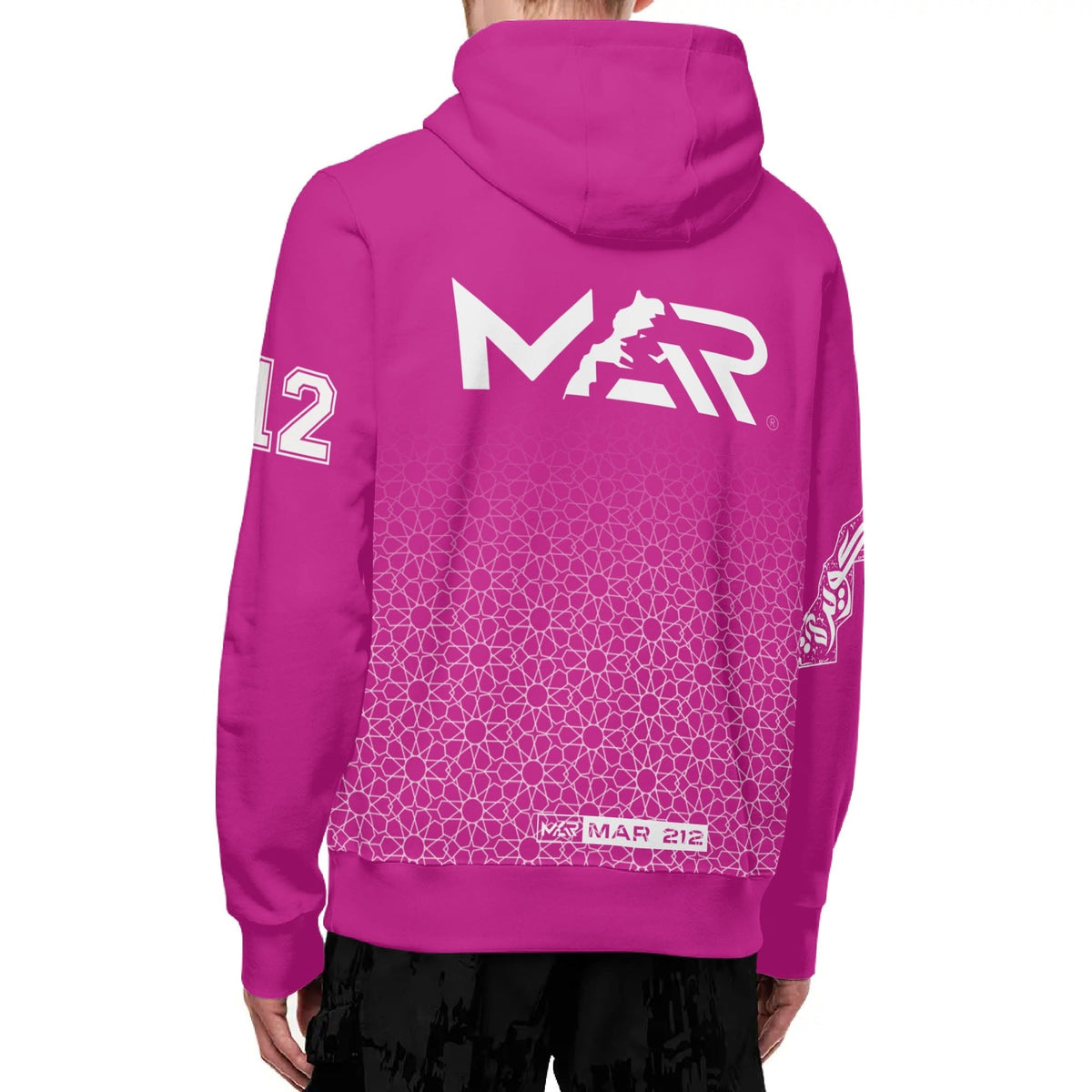 Sweat à capuche MAR à col roulé Streetwear Rose