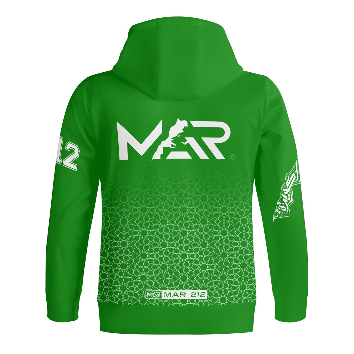 Sweat à capuche MAR à col roulé Streetwear vert