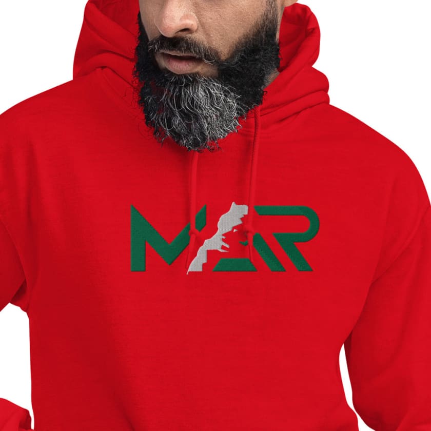 Sweat à capuche Maroc Rouge MAR brodé