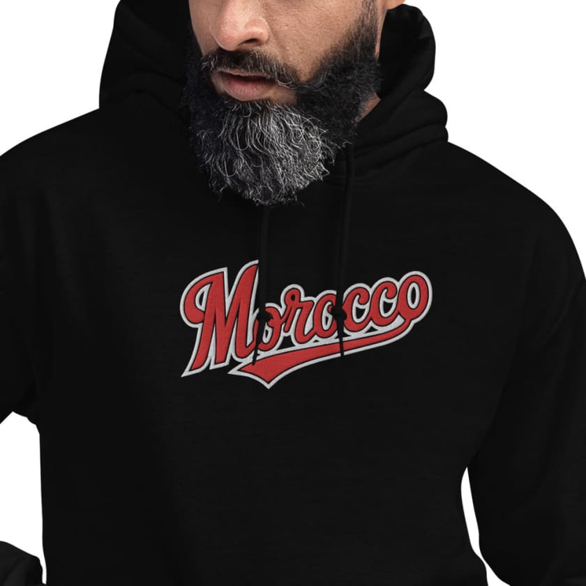 Sweat à capuche Noir MOROCCO brodé MAR