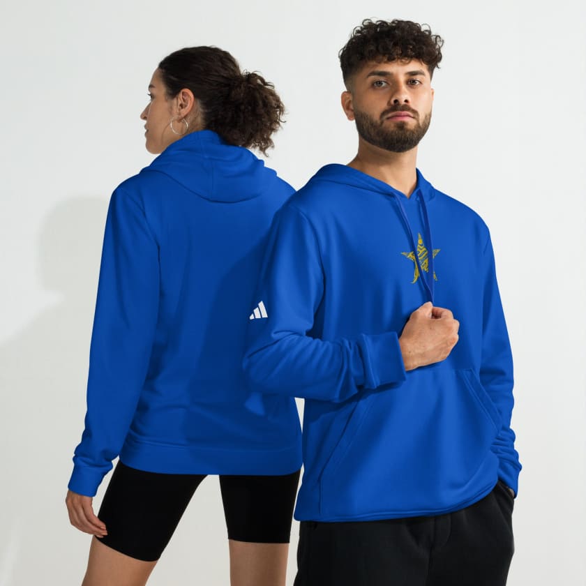 Sweat à capuche polaire Adidas bleu Morocco star