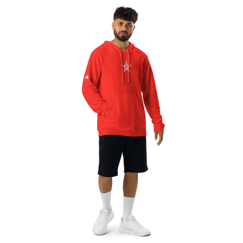 Sweat à capuche polaire Adidas rouge Morocco star brodé