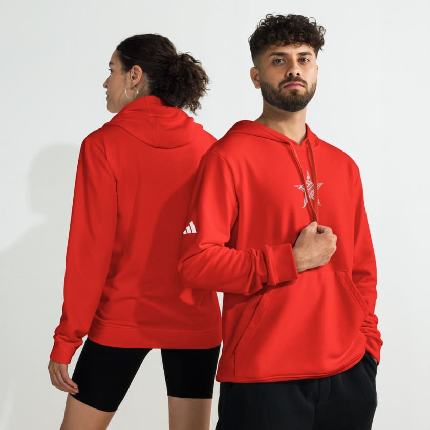 Sweat à capuche polaire Adidas rouge Morocco star brodé