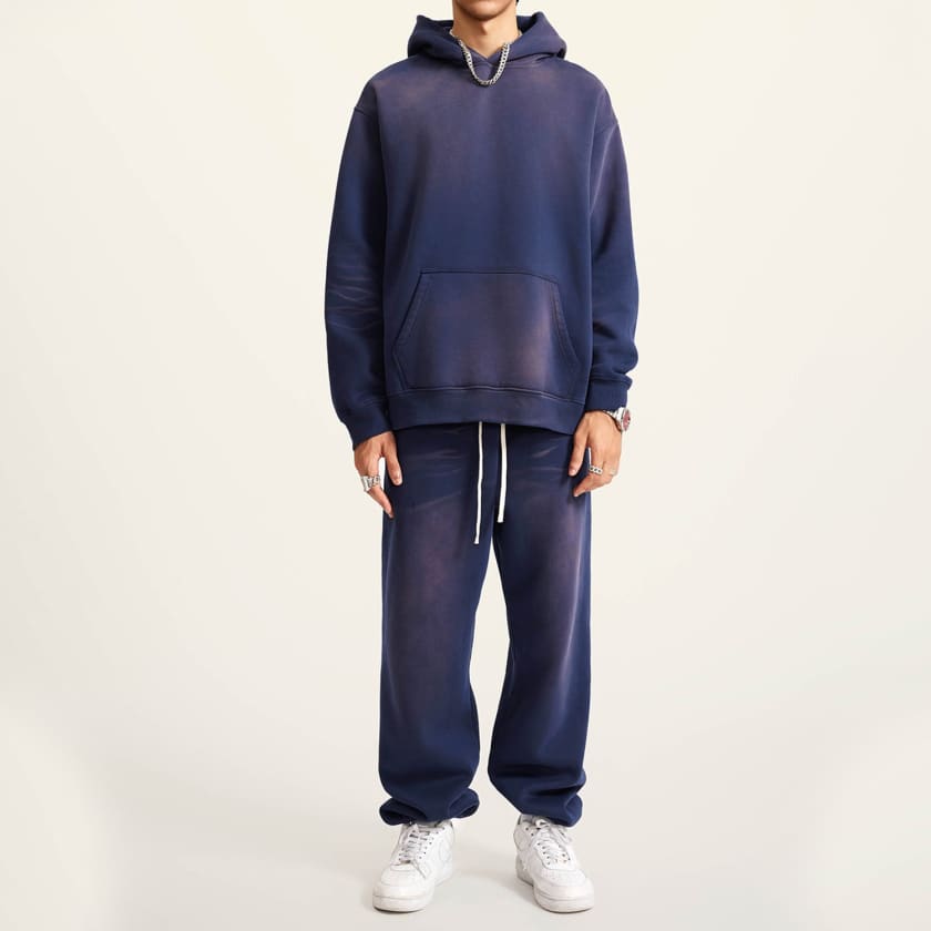 Sweat à capuche polaire Étoile Morocco Streetwear Bleu roi