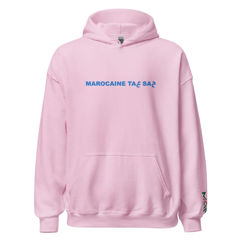 Sweat à capuche rose Marocaine ta3 sa7 brodé