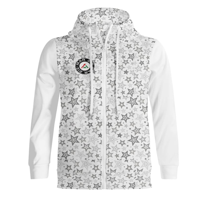 Sweat à capuche Streetwear MAR étoiles gris