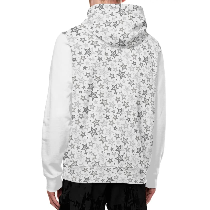 Sweat à capuche Streetwear MAR étoiles gris