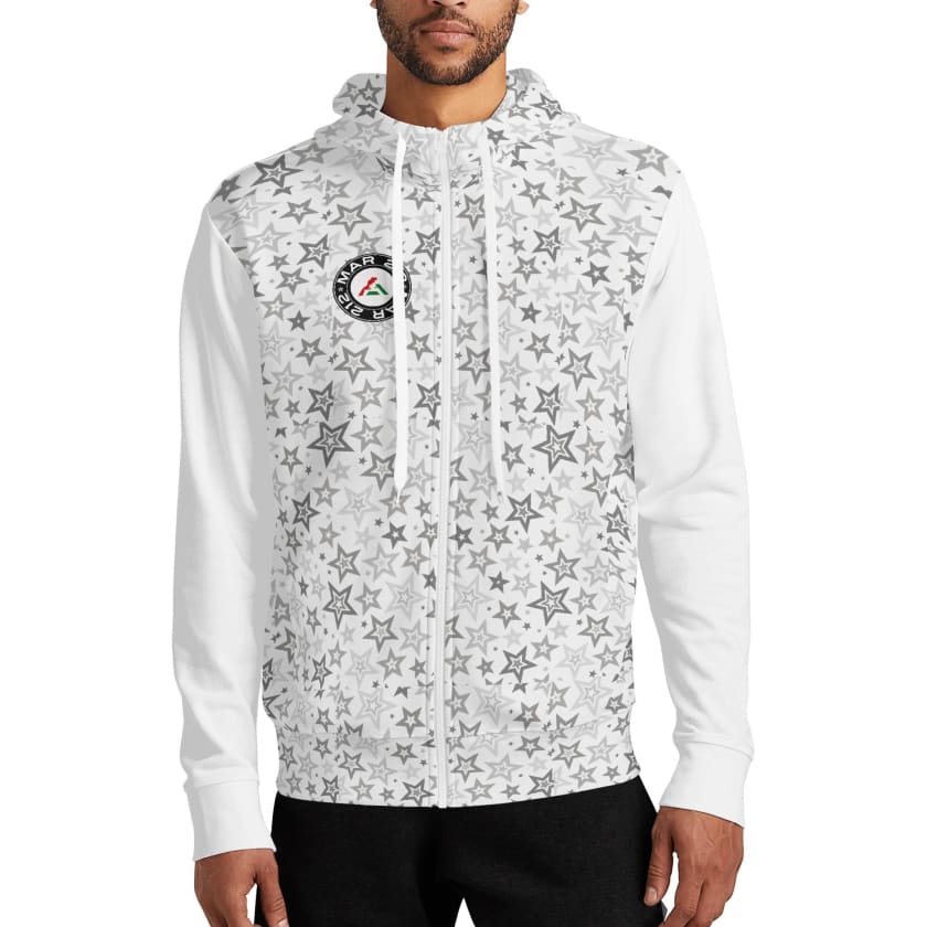 Sweat à capuche Streetwear MAR étoiles gris