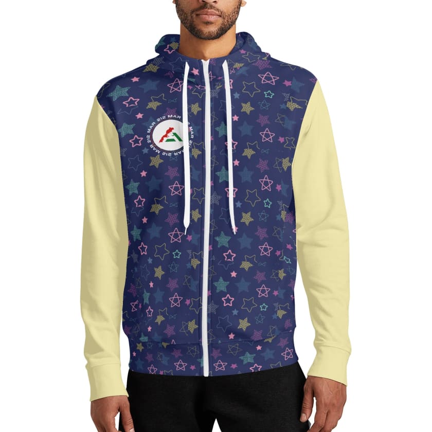 Sweat à capuche Streetwear MAR étoiles violet