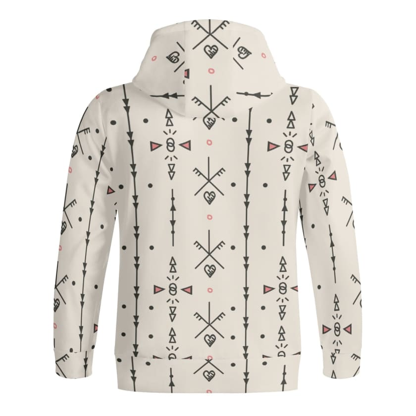 Sweat à capuche Streetwear Motif berbère Col roulé zippé