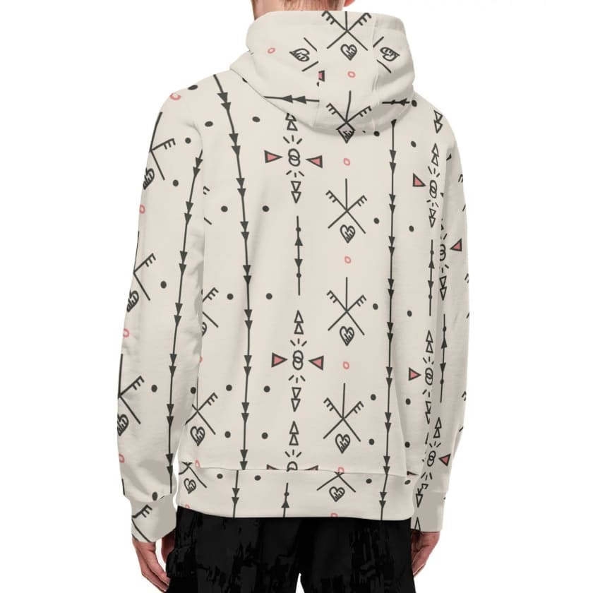 Sweat à capuche Streetwear Motif berbère Col roulé zippé