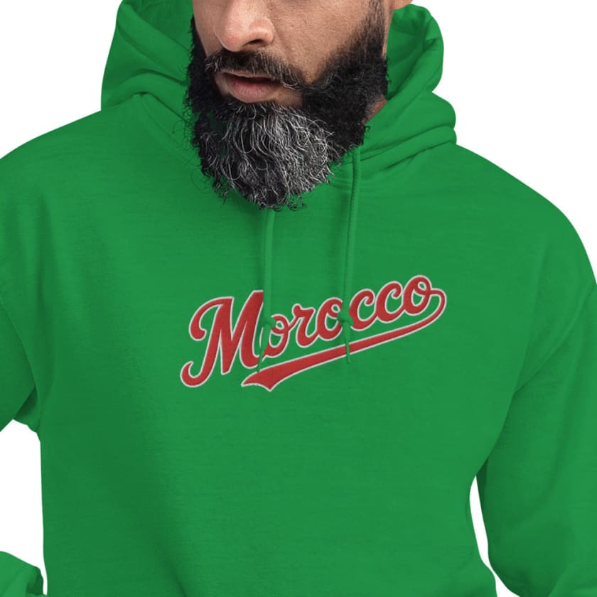 Sweat à capuche vert Morocco Brodé